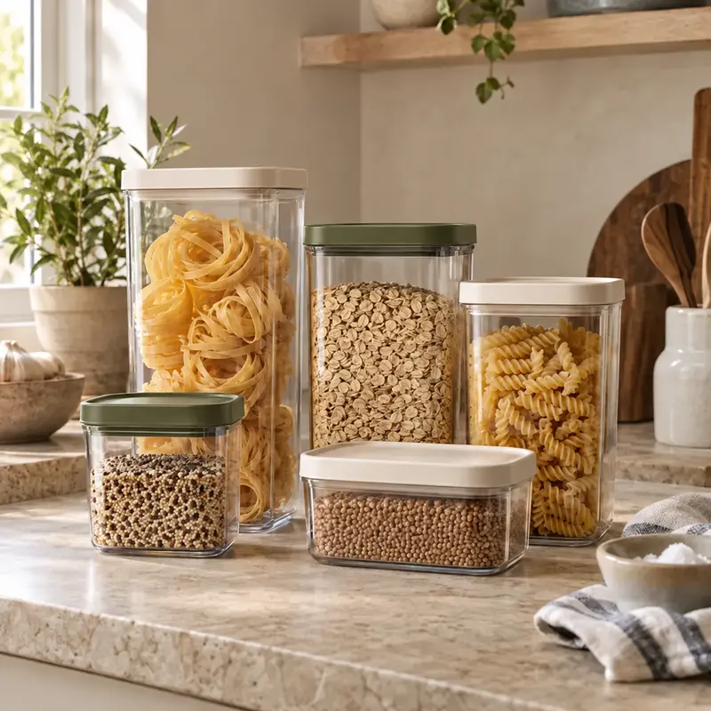 Clear food storage containers with fitted lids